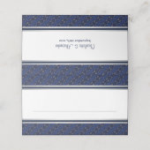 Elegant Dark Blue Silver Border Weduwkaart Plaatskaartje (Buitenkant ongevouwen)