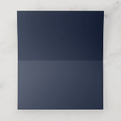 Elegant Dark Blue Silver Border Weduwkaart Plaatskaartje (Binnenkant ongevouwen)