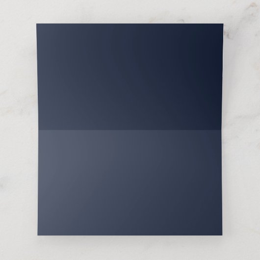 Elegant Dark Blue Silver Border Weduwkaart Plaatskaartje (Binnenkant ongevouwen)