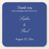 Elegant Dark Blue Weddenschap Hartelijk dank Kartonnen Onderzetters (Voorkant)