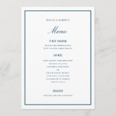 Elegant Dark Blue Wedding Menu Kaart (Voorkant)