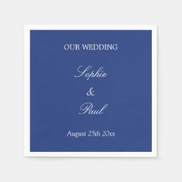 Elegant Dark Blue Wedding Napkins Servet