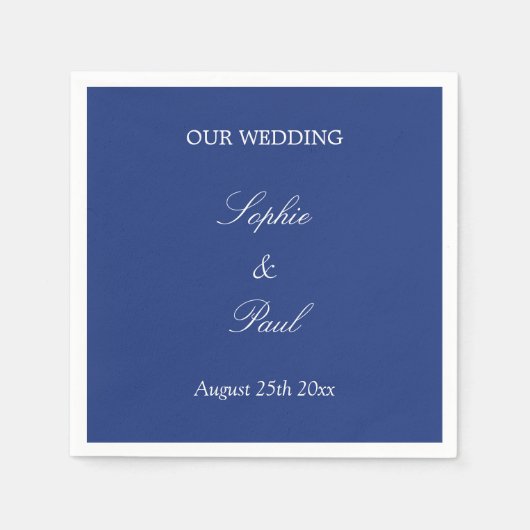 Elegant Dark Blue Wedding Napkins Servet (Voorkant)