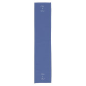Elegant Dark Blue Wedding Table Runner Korte Tafelloper (Voorkant)