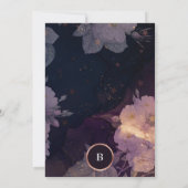 Elegant Dark Boho Floral Arch Roos Gold Couples Kaart (Achterkant)