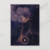 Elegant Dark Boho Floral Arch Roos Gold Wedding Informatiekaartje (Achterkant)