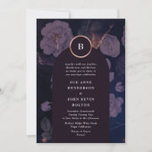 Elegant Dark Boho Floral Arch Roos Gold Wedding Kaart (Voorkant)