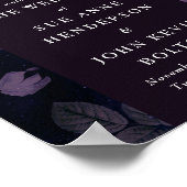 Elegant Dark Boho Floral Arch Roos Gold Wedding Poster (Hoek)