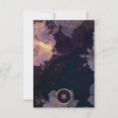 Elegant Dark Boho Floral Arch Roos Gold Wedding RSVP Kaartje (Achterkant)