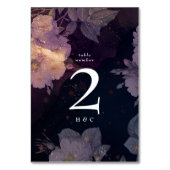 Elegant Dark Boho Floral Paars Roos Gold Wedding Kaart (Achterkant)