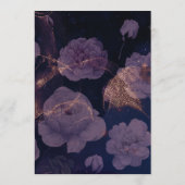 Elegant Dark Boho Floral Paarse Fantasy Wedding Menu (Achterkant)