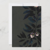 Elegant Dark Boho Handfasting Floral Leaves Kaart (Achterkant)