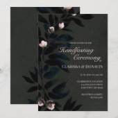 Elegant Dark Boho Handfasting Floral Leaves Kaart (Voorkant / Achterkant)