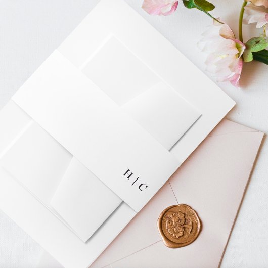 Elegant Dark Boho Paars op White Wedding Uitnodigingen Wikkel