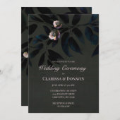 Elegant Dark Boho Wedding Floral Leaves Kaart (Voorkant / Achterkant)