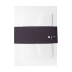 Elegant Dark Boho White over Paarse bruiloft Uitnodigingen Wikkel
