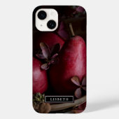 Elegant Dark Botanical Pears iPhone Case (Achterkant)