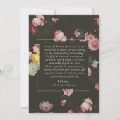 Elegant Dark Chic Floral Rozen Bedankkaart (Achterkant)