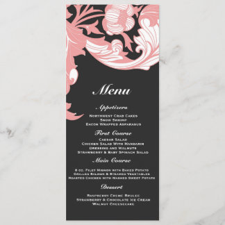 Elegant Dark & Classy Florals - zwart, Snoep roze Menu
