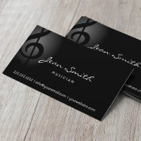 Elegant Dark Clef Musician Visitekaartje