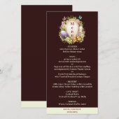 Elegant Dark crimson Easter Forest Wedding Menu (Voorkant / Achterkant)