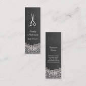Elegant Dark Damask - Hair Stylist Tiny Compact Mini Visitekaartje (Voorkant / Achterkant)