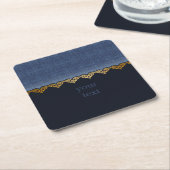Elegant Dark Damask Patroon personaliseren Kartonnen Onderzetters (Schuin)