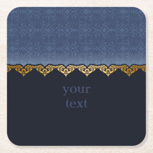 Elegant Dark Damask Patroon personaliseren Kartonnen Onderzetters (Voorkant)