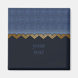 Elegant Dark Damask Patroon personaliseren Magneet