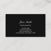 Elegant Dark Damask Wedding Planner Visitekaartjes (Achterkant)