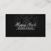 Elegant Dark Damask Wedding Planner Visitekaartjes (Voorkant)