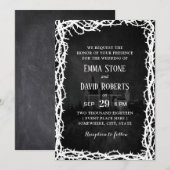Elegant Dark Fairytale Castle Thorn Lijst Wedding Kaart (Voorkant / Achterkant)