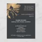 Elegant Dark Faux Gold Floral Beauty Makeup Flyer (Voorkant)