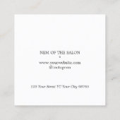 Elegant Dark Faux Gold Scissors Comb Haarstylist Vierkante Visitekaartje (Achterkant)