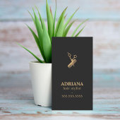 Elegant Dark Faux Gold Scissors Comb Haarstylist Visitekaartje