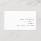 Elegant Dark Faux Gold Scissors Comb Haarstylist Visitekaartje (Achterkant)