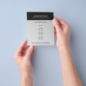 Elegant Dark Faux Silver Black Beauty Salon Flyer (Hand)