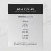 Elegant Dark Faux Silver Black Beauty Salon Flyer (Voorkant)