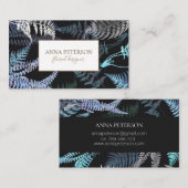 Elegant Dark Fern Leaves Botanical Visitekaartje (Voorkant / Achterkant)