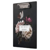 Elegant Dark Floral Bouquet op persoonlijke titel Klembord (Links)