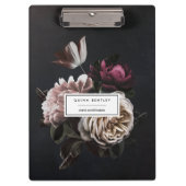 Elegant Dark Floral Bouquet op persoonlijke titel Klembord (Voorkant)