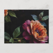 Elegant dark floral Bridal shower Briefkaart (Achterkant)