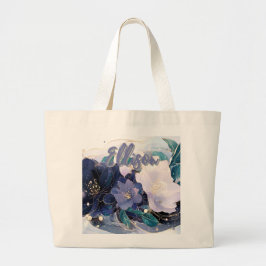 Elegant Dark Floral Grote Tote Bag