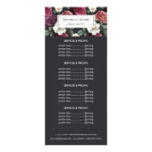 Elegant Dark Floral Logo | Prijsstelling Reclamekaart (Voorkant)