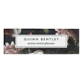 Elegant Dark Floral Naambadge (Voorkant)