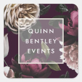 Elegant Dark Floral op maat Vierkante Sticker (Voorkant)