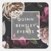 Elegant Dark Floral op maat Vierkante Sticker (Voorkant)