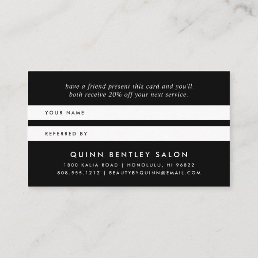 Elegant Dark Floral op zwart Aanbevelingskaartje (Achterkant)