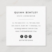 Elegant Dark Floral op zwart | Vierkante Visitekaartje (Achterkant)