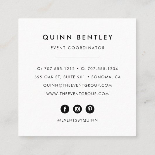 Elegant Dark Floral op zwart | Vierkante Visitekaartje (Achterkant)